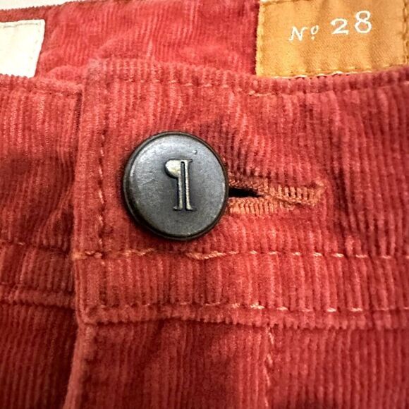 Pilcro and The Letterpress Fit/Serif Corduroy Pant Women's 28 Rust Orange Casual - Picture 5 of 7